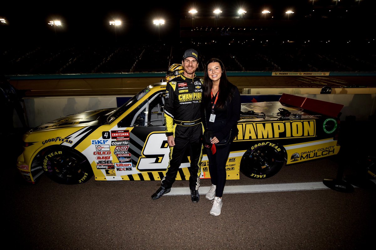 Makenna (@makennamarie14) on Twitter photo Waved the checkered flag on another season in NASCAR ๐
I am proud of our little team and everything we have accomplished this season.
I am so grateful for my dream job today and every day. ๐
<a href="/GrantEnfinger/">Grant Enfinger</a> | <a href="/Cr7Motorsports/">CR7 Motorsports</a> Waved the checkered flag on another season in NASCAR ๐
I am proud of our little team and everything we have accomplished this season.
I am so grateful for my dream job today and every day. ๐
<a href="/GrantEnfinger/">Grant Enfinger</a> | <a href="/Cr7Motorsports/">CR7 Motorsports</a>