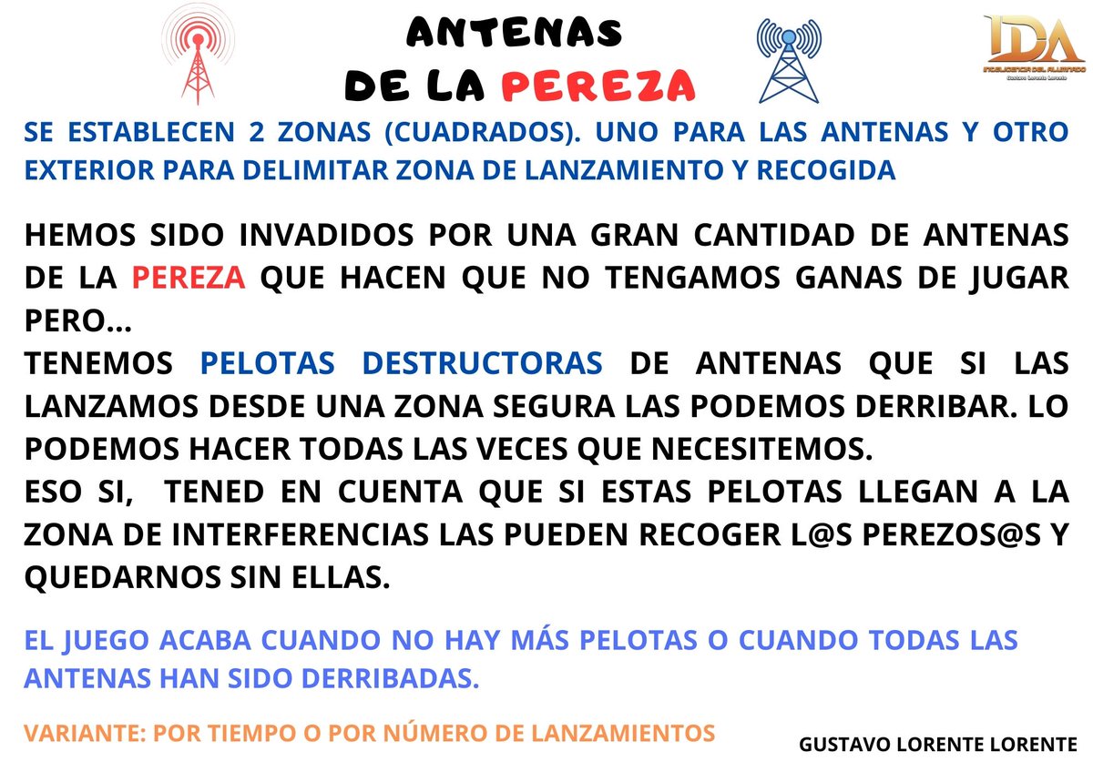 gustavolorente1's tweet photo. ANTENAS DE LA PEREZA. Hablando de beneficios de la actividad física. ⬇️Sedentarismo. Lanzamientos, desplazamientos. Trabajo en equipo. Atención.  💡Conectores para churros verticales con papel periódico.🗞️#reciclaje #edufis #familiaedufis #physed #IDA #claustrovirtual #educación https://t.co/gJMnqxIV5W