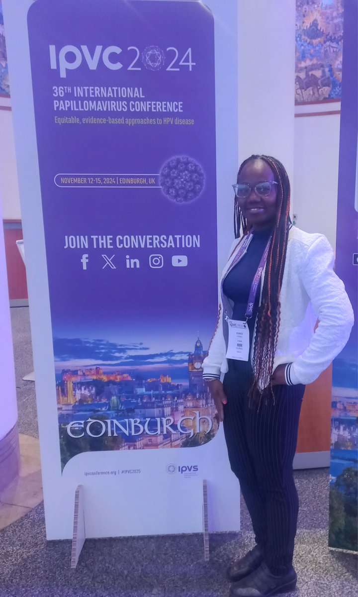 Eunice Wavinya Kiamba (@kiambeunice) on Twitter photo Excited to be participating in this year's IPVC conference in Edinburgh where tomorrow l will discuss my poster on cellular immune responses following HPV vaccination. 
Day1: Basic science of HPV/related disease, epidemiology, HPV elimination pillars etc... Excited to be participating in this year's IPVC conference in Edinburgh where tomorrow l will discuss my poster on cellular immune responses following HPV vaccination. 
Day1: Basic science of HPV/related disease, epidemiology, HPV elimination pillars etc...