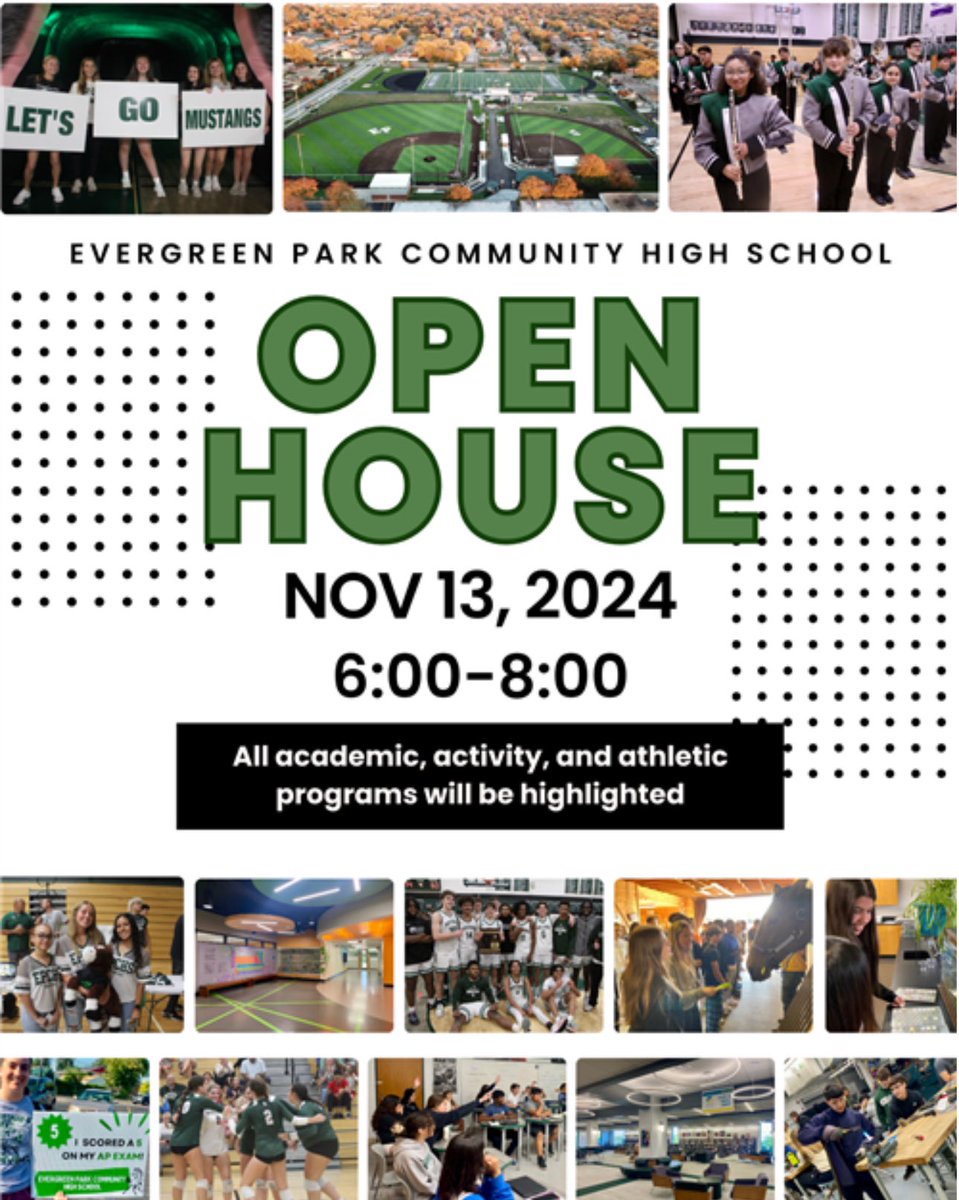 Come check you out our open house on November 13th! Great opportunity to meet our students, staff, and coaches. We are excited to showcase our academics, activities, and athletics.

Go Mustangs!!!