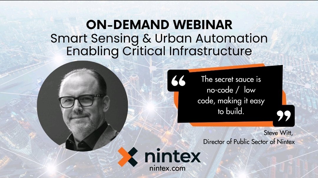 yourtruenorthio's tweet image. TOMORROW: On-Demand Webinar “#SmartSensing &amp;amp; #UrbanAutomation Enabling Critical Infrastructure” joined w/ Steve Witt, Director of Public Sector of @Nintex &amp;amp; Bill Pugh Co-Founder of @yourTNsolutions Nov 13-10AM EST 

📲REGISTER FOR ACCESS: lnkd.in/gViYSWbe 
#smartcities