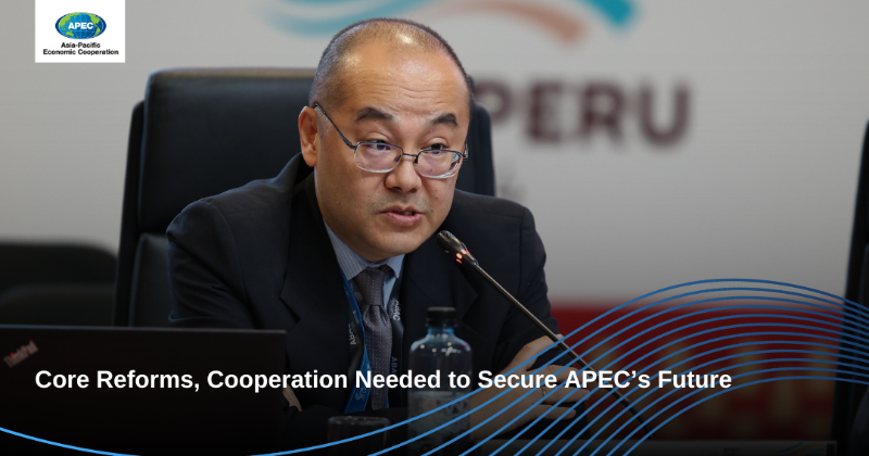 APEC's tweet photo. “To confront these intertwined challenges, APEC member economies must implement balanced monetary and fiscal policies, along with implementing core structural reforms.” - Carlos Kuriyama, Director, APEC Policy Support Unit.