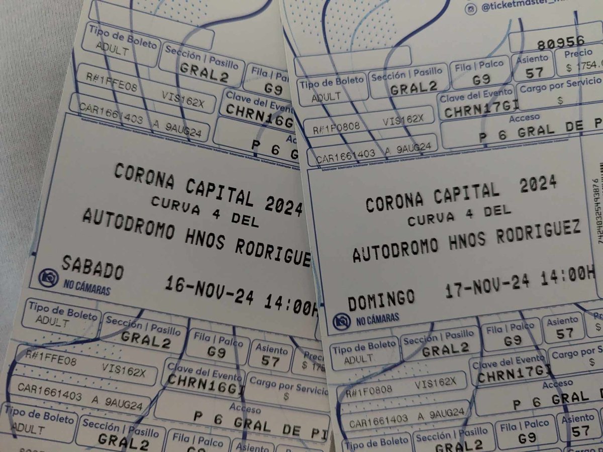 Dacaro90's tweet photo. Vendo boletos para el #CoronaCapital24 del sábado y domingo a precio de abono.
Entrego físico 
@VendoBoletosDF @Vendo_Boletos @boletos @SobranBoletos https://t.co/jfSx7d9oJg