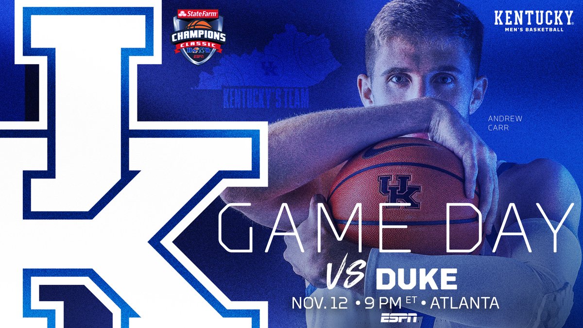Kentucky Menโs Basketball (@kentuckymbb) on Twitter photo Gameday in #Catlanta ๐ผ
โฐ - 9 p.m. ET
๐บ - <a href="/espn/">ESPN</a>: tinyurl.com/4kmnwfe8
๐ป - <a href="/UKSportsNetwork/">UK Sports Network</a>: tinyurl.com/54b2xj2e
๐ - tinyurl.com/44ycncfy
๐๏ธ - tinyurl.com/bddp46jr
๐ - <a href="/StateFarmArena/">State Farm Arena</a>
๐ฐ - tinyurl.com/mr27r6pe
๐ค - <a href="/apc_andrew/">Andrew Carr</a> Gameday in #Catlanta ๐ผ
โฐ - 9 p.m. ET
๐บ - <a href="/espn/">ESPN</a>: tinyurl.com/4kmnwfe8
๐ป - <a href="/UKSportsNetwork/">UK Sports Network</a>: tinyurl.com/54b2xj2e
๐ - tinyurl.com/44ycncfy
๐๏ธ - tinyurl.com/bddp46jr
๐ - <a href="/StateFarmArena/">State Farm Arena</a>
๐ฐ - tinyurl.com/mr27r6pe
๐ค - <a href="/apc_andrew/">Andrew Carr</a>