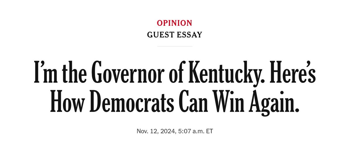 In the rush to blame trans people for the Dem loss, <a href="/AndyBeshearKY/">Andy Beshear</a> powerfully reminds us that Dems can win by helping people thrive while also treating trans people like full human beings. The 2 aren’t mutually exclusive &amp; we don’t have to throw trans people under the bus to win.