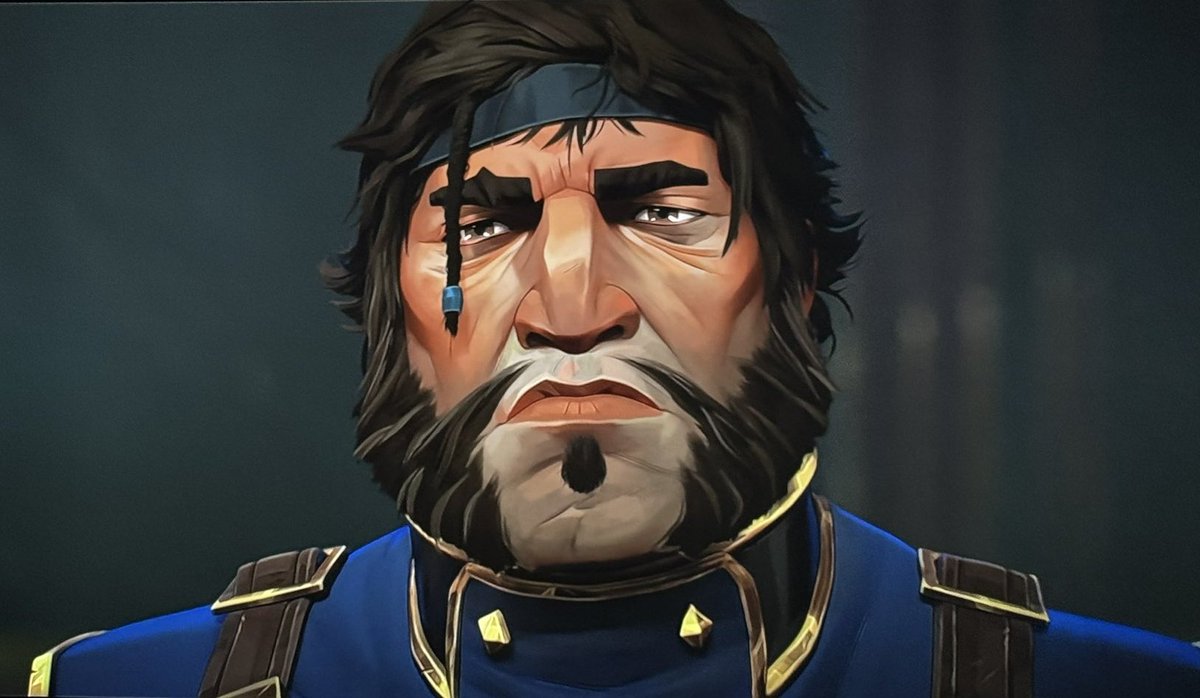 viollynt's tweet image. these two being Vi and Caitlyn's implied companions for act 2 and the stark difference in their reaction to martial law says a lot