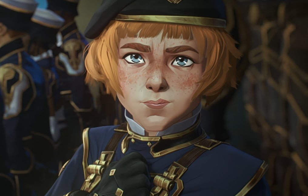 viollynt's tweet image. these two being Vi and Caitlyn's implied companions for act 2 and the stark difference in their reaction to martial law says a lot