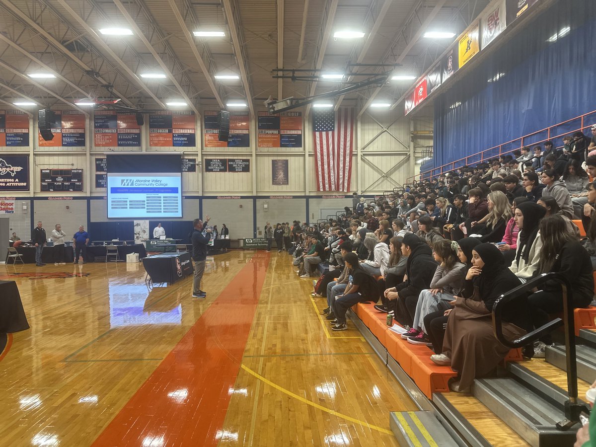 Mr. Kowalczyk kicking off the Vocational Fair at Stagg!