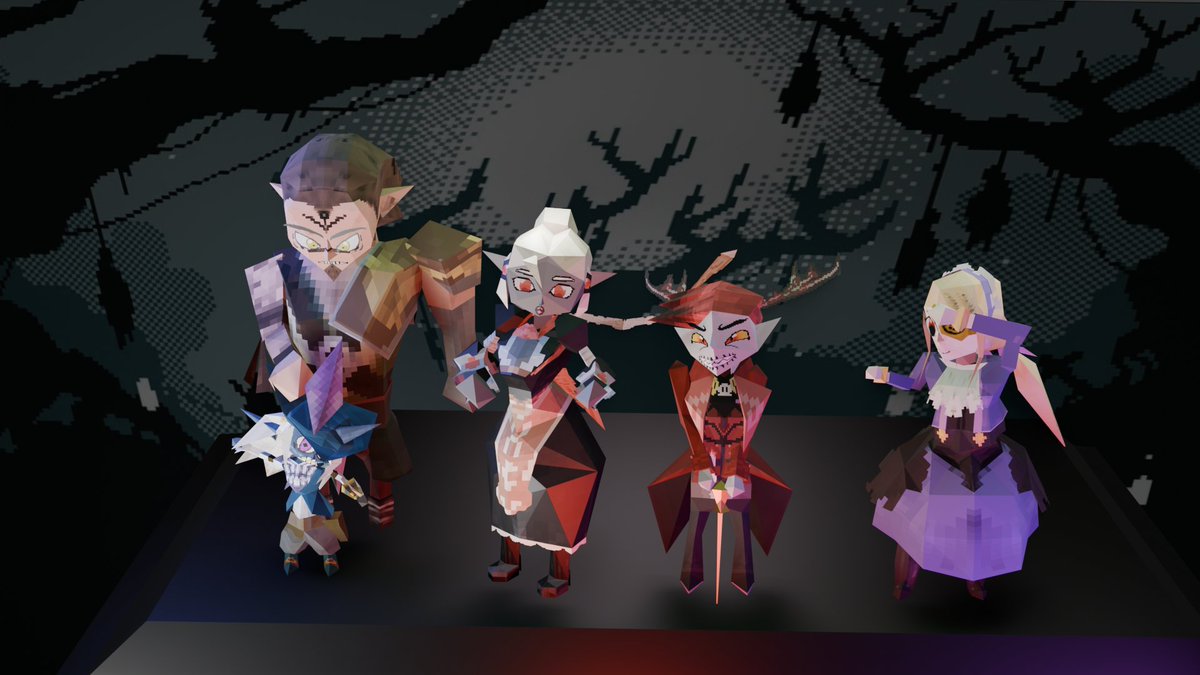 Bigotitos_Draw's tweet photo. por fin he terminado esta Party de #dnd5e fue una odisea el hacer todos estos modelos y aunque todavía me falte mucho por mejorar da gusto terminar un proyecto como tal #lowpoly #3D #Oc https://t.co/xVjRKVvpeN