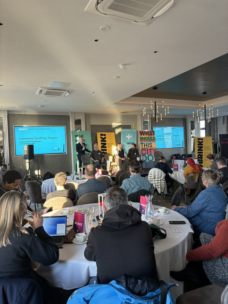 LinenQuarterBID's tweet photo. It’s a full house for Our Story, Our City, Our Responsibility with @playthinkbrink and @ClimateCoCentre 🍃
This interactive workshop will explore new ways to think and act in our city to meet the challenge of climate change.
#REact24 #PeoplePlacePlanet #COP29 https://t.co/ZM8eeFyrtH