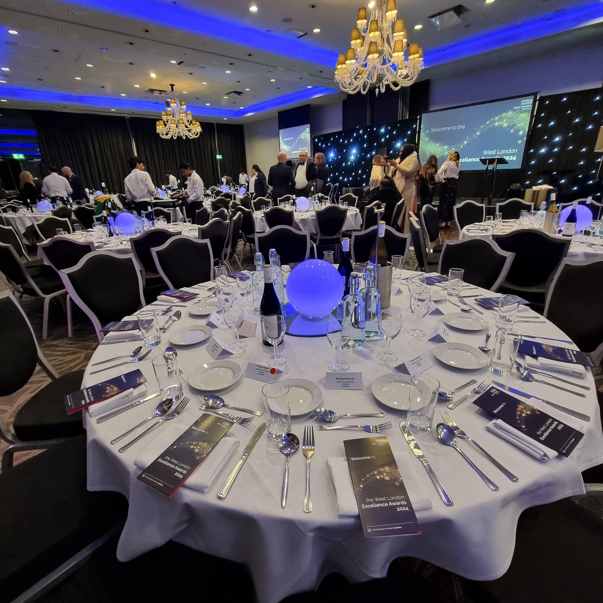 Thanks to West London NHS Trust for booking our illuminated moonball table #centrepieces for their #event at the Hilton Syon Park in west London.