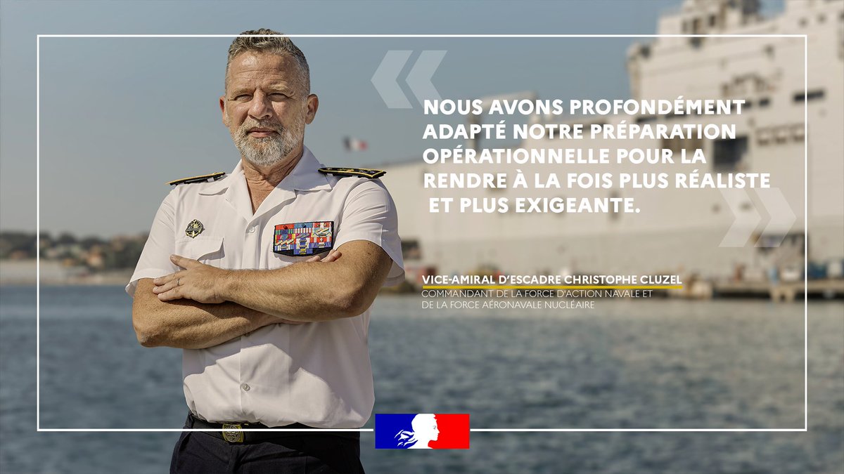 Armees_Gouv's tweet image. 🎙️Le nouveau #Defcast vous embarque en cœur des missions du vice-amiral d&apos;escadre Christophe Cluzel. 

En tant que commandant de la Force d’action navale (FAN) et de la Force aéronavale nucléaire (FANu), il nous partage son parcours et les défis de la @MarineNationale.…