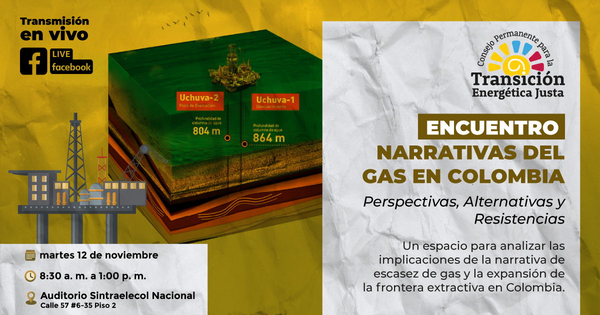 sintraelecolnac's tweet photo. 📡 En Vivo Narrativas del Gas en Colombia: Desafíos y Alternativas hacia una Transición Energética Justa 🗣
Retos y alternativas frente al uso del gas en Colombia en el marco de la #TransiciónEnergéticaJusta. ⚡☀ 🔗👉🏽 https://t.co/ipmsL3Yt8M https://t.co/f5jlYpTlNY
