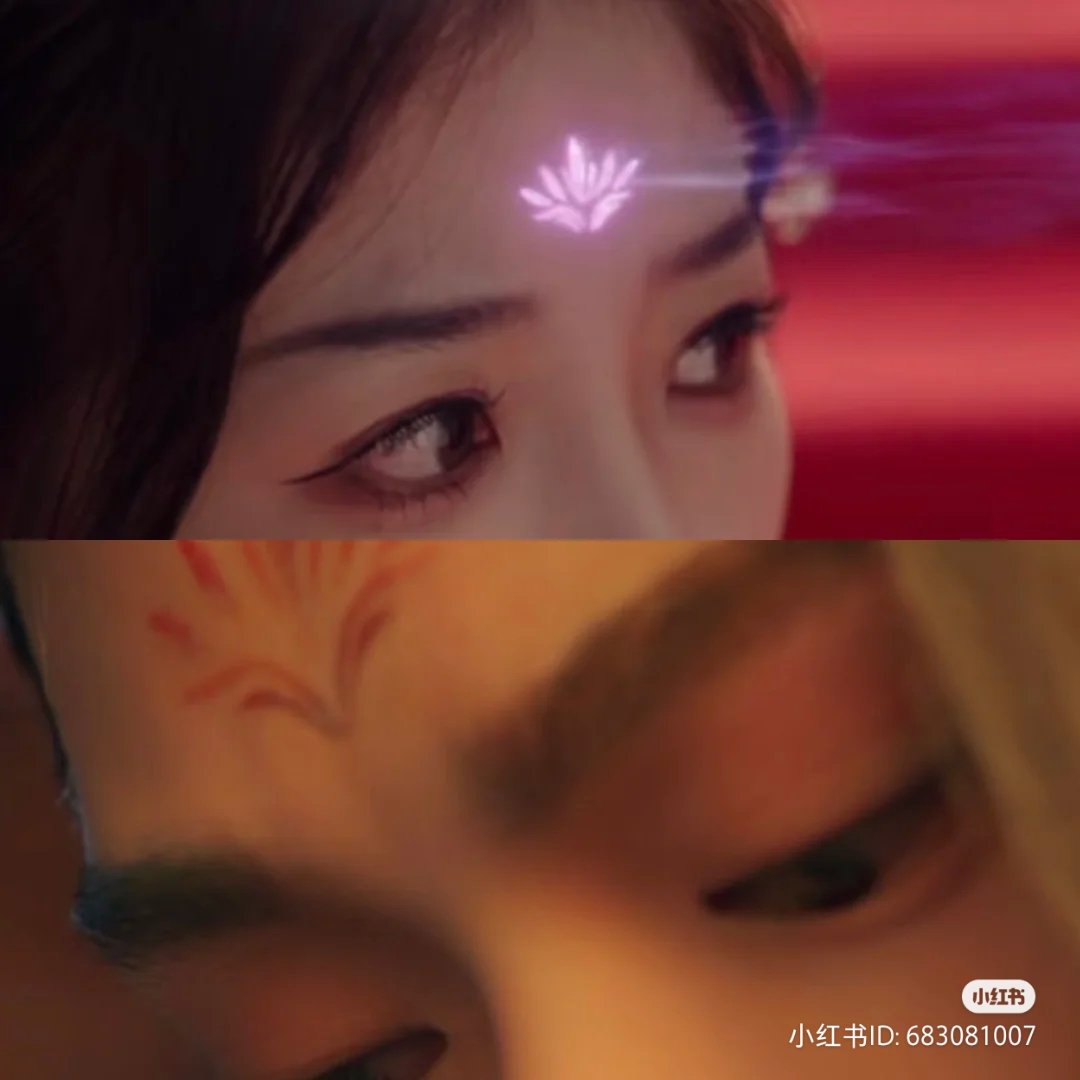 sayangshuxin's tweet image. In xhs cnets said that the forehead patterns of Miaomiao &amp;amp; Ziqi, when stacked together, form a complete lotus flower 🪷🙀.

Somehow, this theory makes sense &amp;amp; ties into this fan theory, where Miaomiao &amp;amp; Ziqi need to unite their powers to defeat the vengeful demon &amp;amp; escape the…