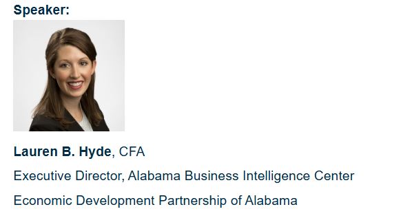 AlabamaAFP's tweet image. 📅 Join us for the November Alabama AFP Meeting! 

🗓 Thursday, Nov 14, 2024  
⏰ 11:30 AM - 1:00 PM  
📍 Vulcan Park, Birmingham, AL

How the private sector can support economic development in Alabama , tax credit insights, &amp;amp; more

Lauren B. Hyde, CFA alabamaafp.org/events