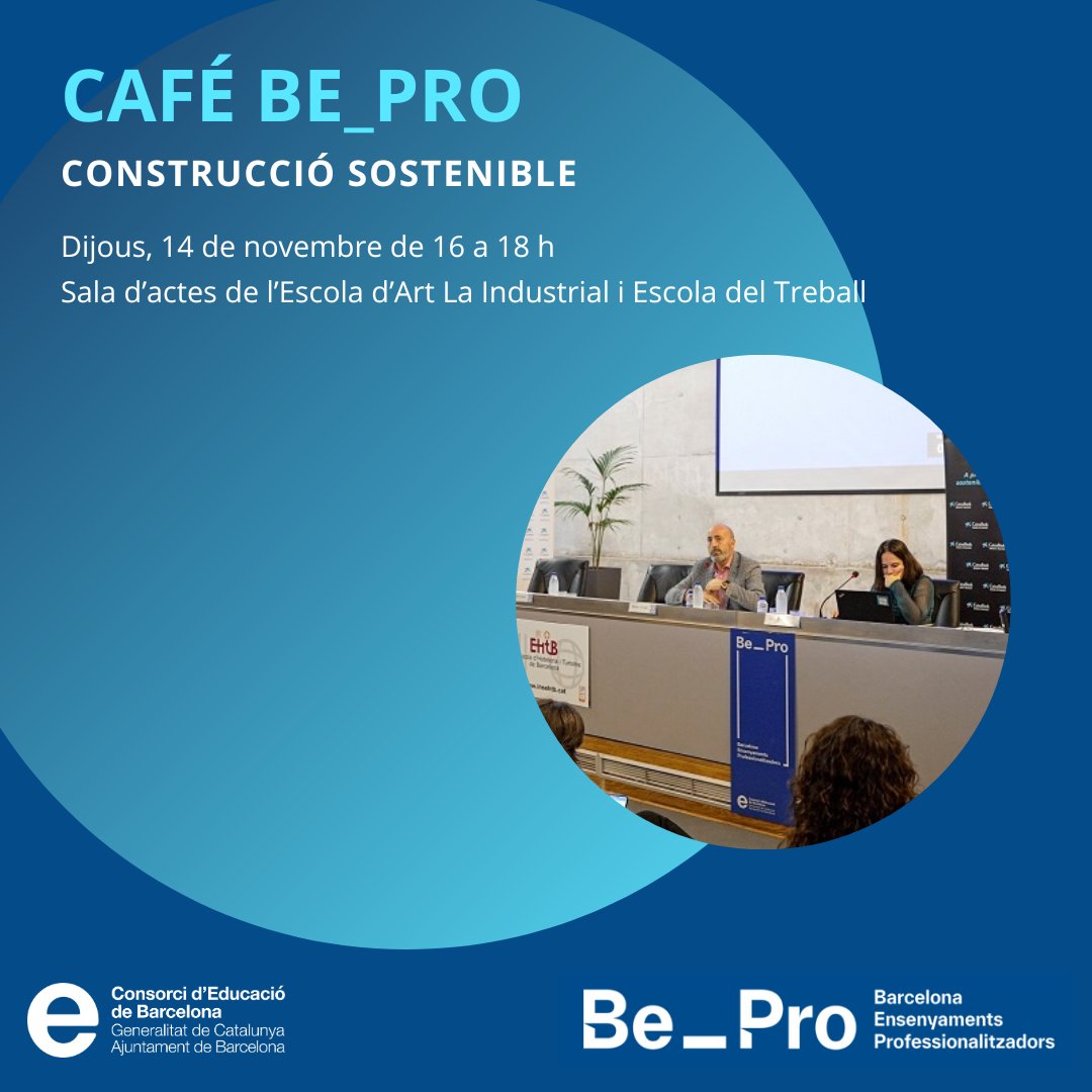 Gremi de la Construcció de Barcelona (@constructorsbcn) on Twitter photo ☕️ Uneix-te al proper Cafè Be_Pro sobre construcció sostenible! 🌱
No perdis l’oportunitat d’assistir a un espai únic per al treball en xarxa i la reflexió sobre temes clau del sector de la construcció.
📅 Reserva la teva plaça a: bit.ly/CafeBeProConst…
<a href="/consorciedubcn/">Consorci d'Educació</a> ☕️ Uneix-te al proper Cafè Be_Pro sobre construcció sostenible! 🌱
No perdis l’oportunitat d’assistir a un espai únic per al treball en xarxa i la reflexió sobre temes clau del sector de la construcció.
📅 Reserva la teva plaça a: bit.ly/CafeBeProConst…
<a href="/consorciedubcn/">Consorci d'Educació</a>