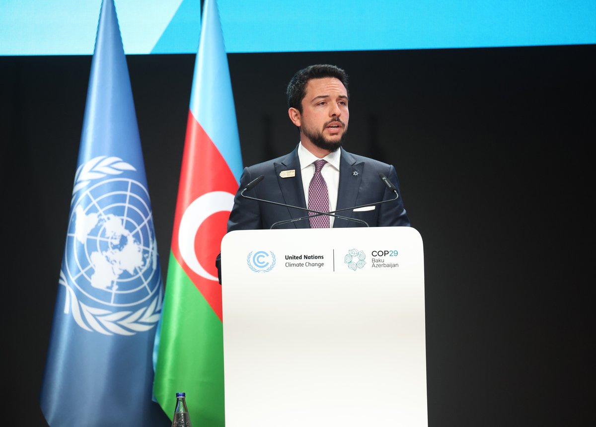 Deputising for His Majesty King Abdullah II, His Royal Highness Crown Prince Al Hussein participates in the #UN Climate Change Conference #COP29 in Baku, Azerbaijan, and delivers #Jordan’s address

Details:
rhc.jo/en/g/81847