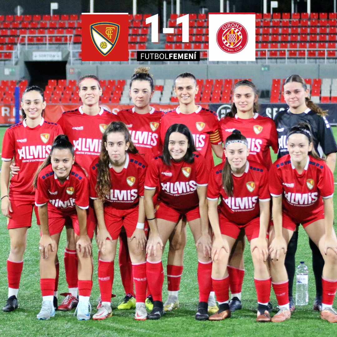 TerrassaFC's tweet photo. 🔴 EMPAT del @TerrassaFC #futfem de #PreferentFemení davant el #GironaFC (1️⃣-1️⃣) a l'Estadi Olímpic de #Terrassa
 
⚽ @LydiaRdgz (56'), golejadora #terrassista!

☁️ #ToquemElCel https://t.co/9utUdADZxa