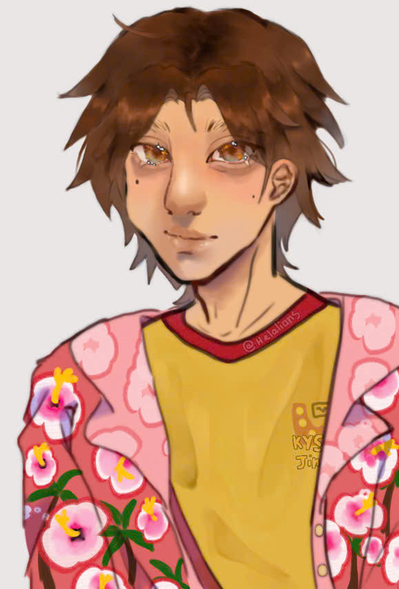 NahINeedSleepFr's tweet image. It's been a while since I posted my paintings, I think my drawing style has changed?
(Poor boi.....)
#Mouthwashing #daisukeMouthwashing