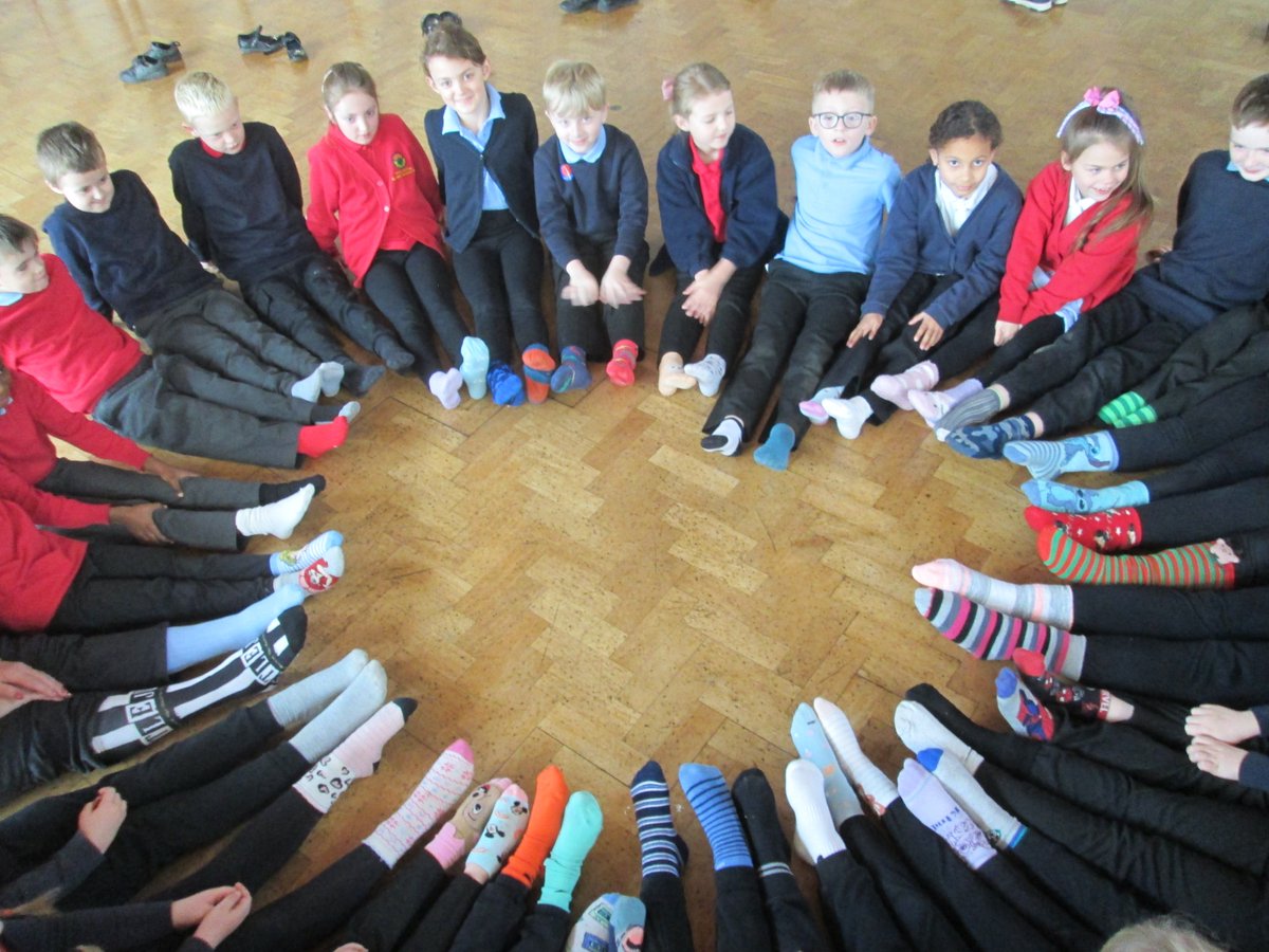 We have been wearing our odd socks today to celebrate our differences #AntiBullyingWeek