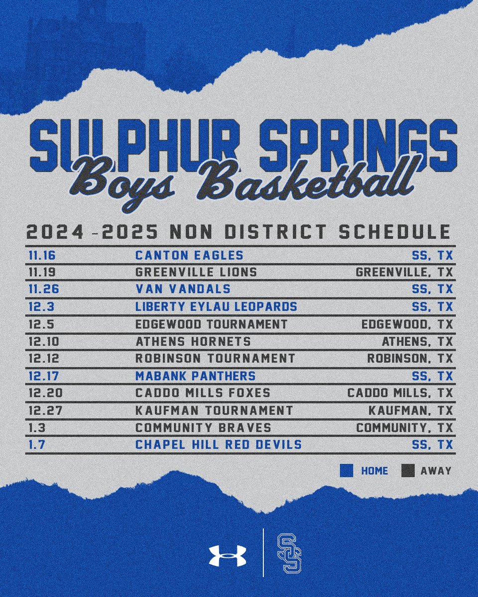 Season is finally here! Come out and support your Sulphur Spring Wildcats boys basketball team this year.