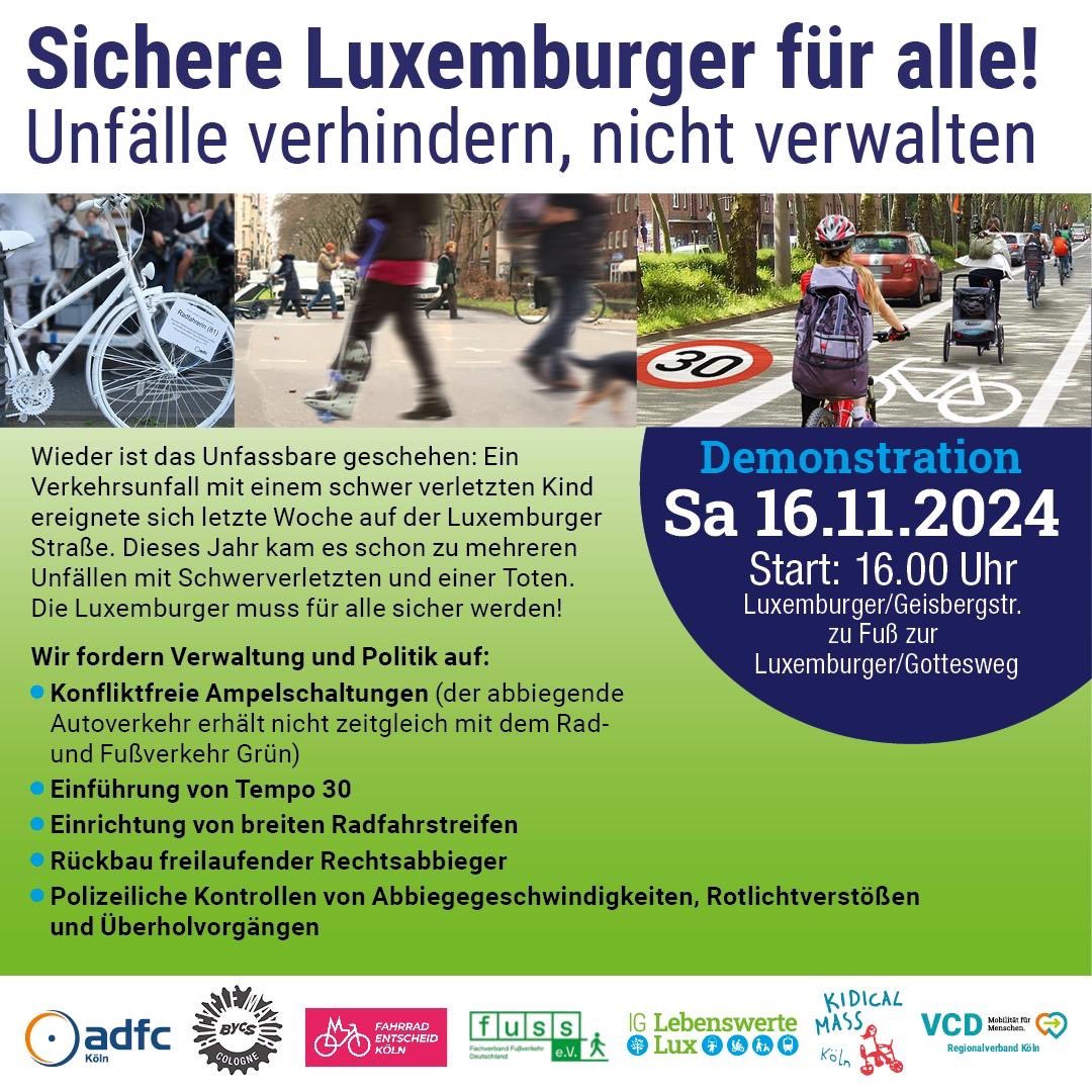 Lebenswerte_Lux's tweet photo. Nach mehreren Unfällen mit Schwerverletzten und Toten auf der Lux - zuletzt wurde ein fünfjähriger Junge von einem Lkw-Fahrer angefahren - demonstriert ein Bündnis aus sieben zivilgesellschaftlichen Initiativen &amp; Verbänden für die Gewährleistung von Verkehrssicherheit. https://t.co/ynpNfa4feS