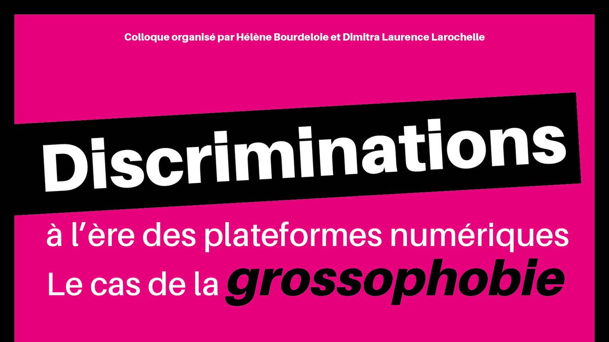 MSH Paris Nord @mshparisnord.bsky.social (@mshparisnord) on Twitter photo Colloque | #Grossophobie
🤳 Ce colloque souhaite interroger, dans 1 perspective interdisciplinaire et transdisciplinaire, les discriminations subies par les personnes grosses à l’ère du numérique
📅21 nov. à la MSH Paris Nord
👉mshparisnord.fr/event/colloque…
<a href="/HBourdeloie/">Hélène BOURDELOIE </a> <a href="/LarochelleDL/">Dimitra Laurence Larochelle</a> Colloque | #Grossophobie
🤳 Ce colloque souhaite interroger, dans 1 perspective interdisciplinaire et transdisciplinaire, les discriminations subies par les personnes grosses à l’ère du numérique
📅21 nov. à la MSH Paris Nord
👉mshparisnord.fr/event/colloque…
<a href="/HBourdeloie/">Hélène BOURDELOIE </a> <a href="/LarochelleDL/">Dimitra Laurence Larochelle</a>
