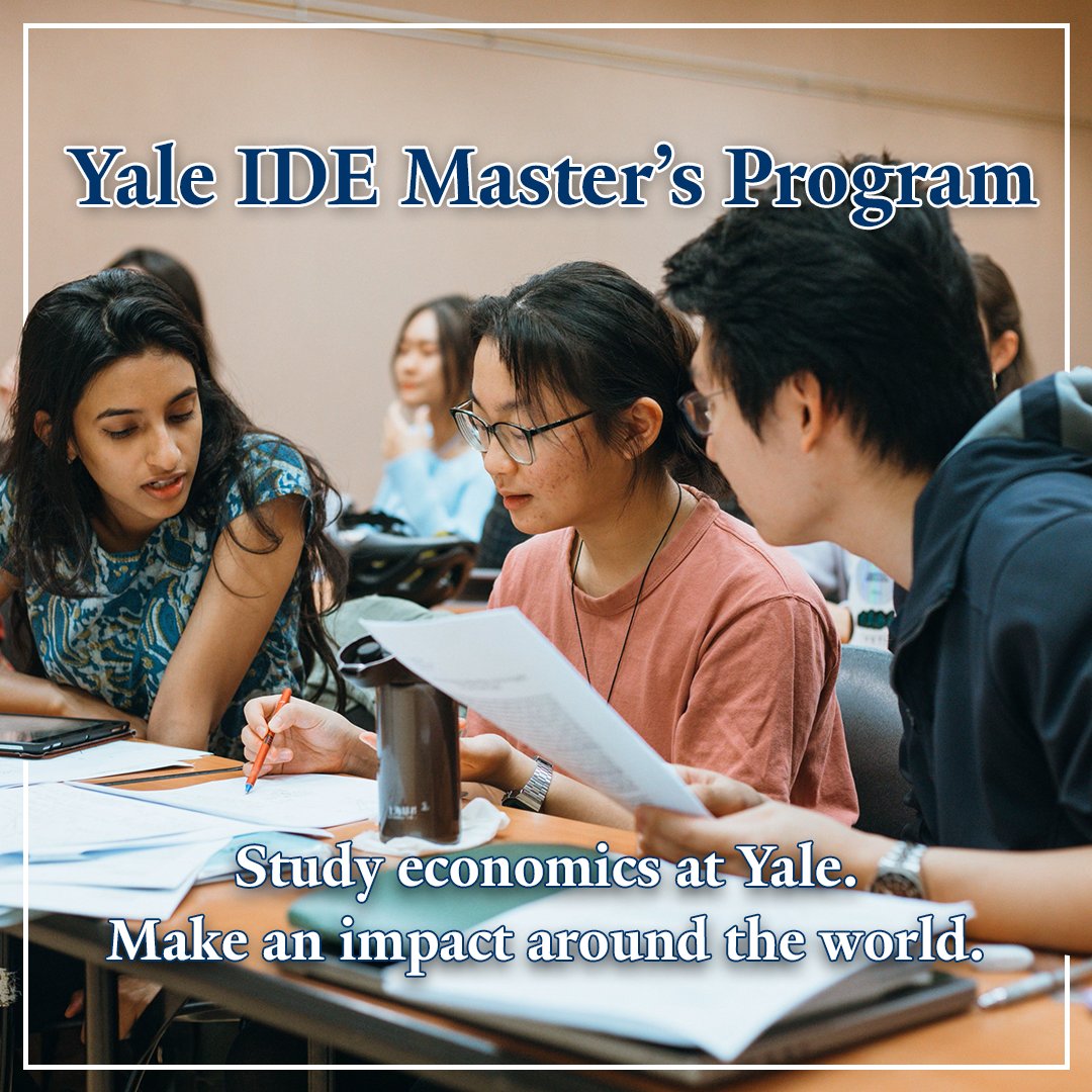 The IDE Program at Yale's Economics Department and Economic Growth Center is a globally renowned one-year Master's program in economics that provides students with the technical toolkit for global leadership roles in international development.