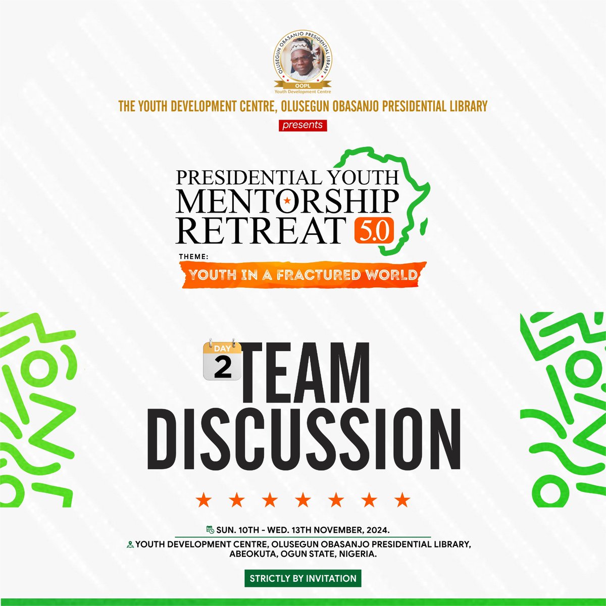 Over the last few years, building a well-sutured and structured world for youths has been realized as a key tool for achieving sustainable development (SD) in both developing and developed nations
#PresidentialYouthMentorshipRetreat #PYMR5
#MentorshipWithOBJ #YouthCentre
#ooplydc