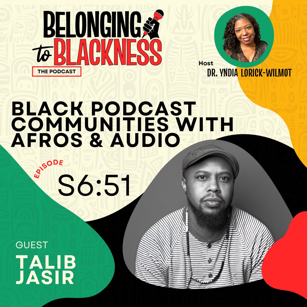 profyndia's tweet photo. New! S6 Ep051 Dr. Yndia is with guest Talib Jasir/@Afros_and_Audio on Black Podcast Communities https://t.co/Fqco3qB0gf + all podcast platforms https://t.co/C8y3mKBvFP: @masauko Sponsor @giveblackall #Blackpodcasts #Podcast https://t.co/VQc1oeLYID
