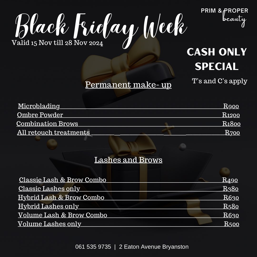 Primandproper0's tweet photo. Black Friday Cash Only Special❗️❗️❗️

📍 2 Eaton Avenue, Bryanston
📞 061 353 9735

#BlackFriday #BlackFridayDeals #NovemberLove2024 https://t.co/IJZu7E0hg1