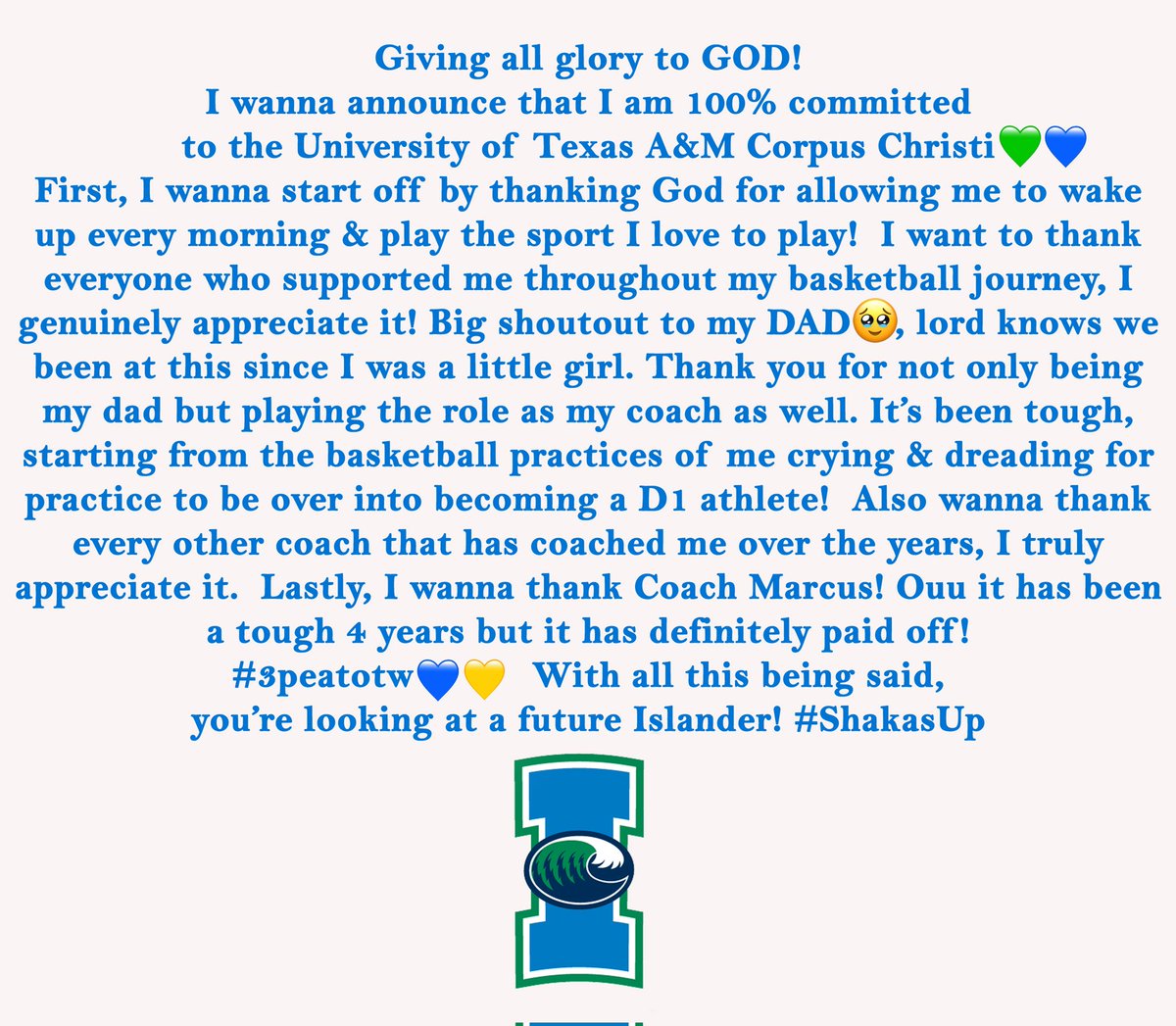 #AGTG 100% Committed 
<a href="/Islanders_WBB/">Islanders Women's Basketball</a> #COMMITTED