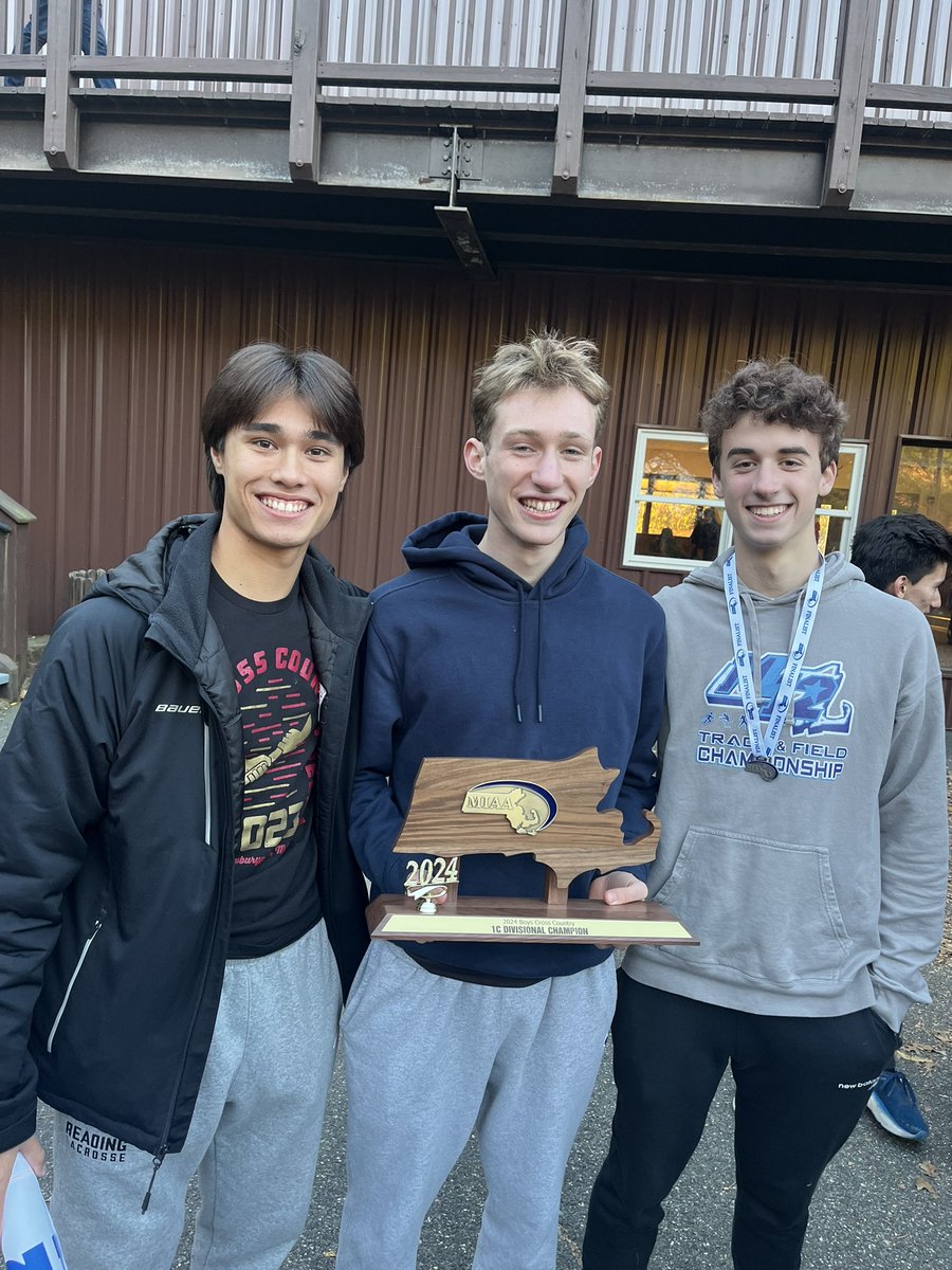ReadingXC's tweet photo. Very proud of this special group of student athletes  who worked so hard all season and made history by winning the Divisional State Championship on such a challenging Northfield Mountain 5k course.  It took an entire team effort and perfect execution. Great job team! https://t.co/X1qQN364Dn