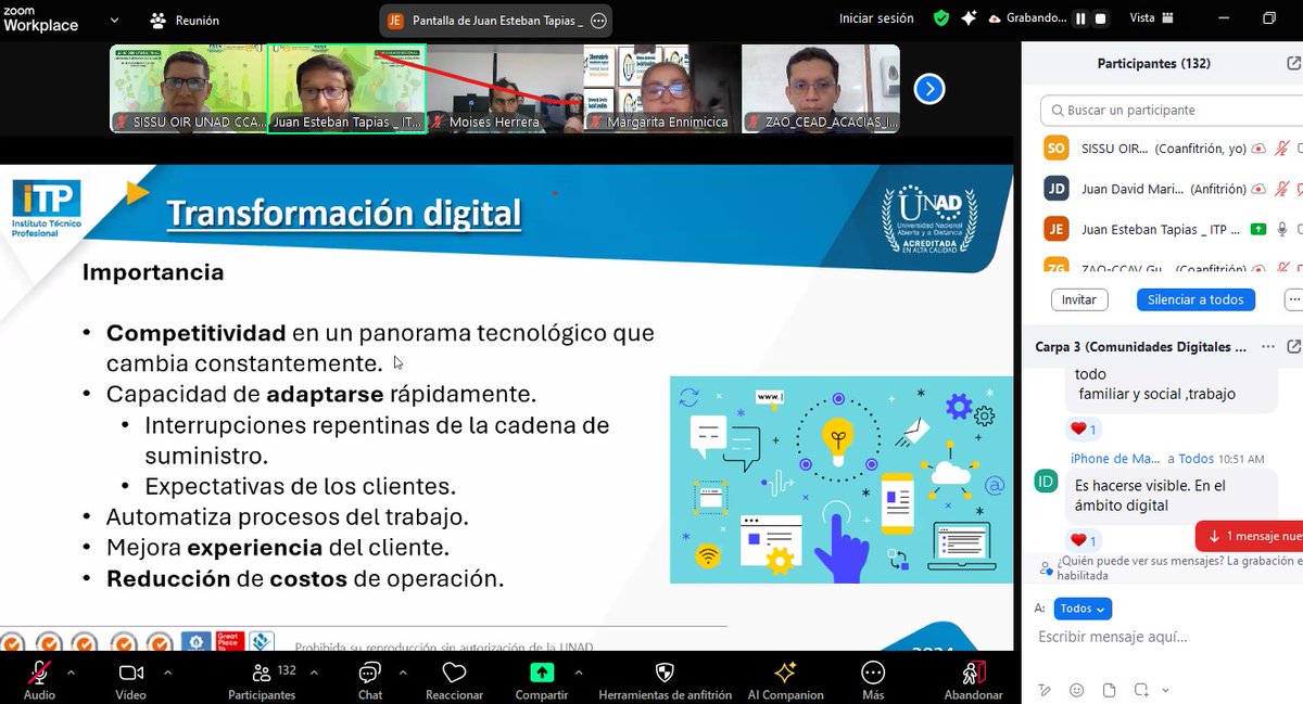 josefer97812400's tweet photo. @ElOIRdelaRegion @nmmorenol @julialbaangelo @UniversidadUNAD @RedEUNAD_ @RedDocentesUNAD @RedIBm254460 @UsolidariaCo En estos momentos nos encontramos en el III Campamento Regional OIR 2024 ZAO, en el desarrollo de la Carpa Transformación Digital de los Territorios en articulación con el Instituto Técnico Profesional y la presencia en modalidad virtual de líderes y lideresas sociales ZAO. ✍️👍 https://t.co/nxknkvMStk