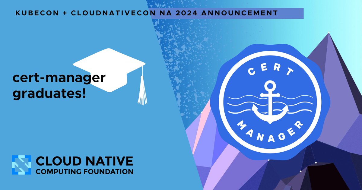 CNCF (@cloudnativefdn) on Twitter photo NEWS from KubeCon – <a href="/CertManager/">cert-manager</a>, which automates highly secure, encrypted data communications in #cloudnative environments, is now a #CNCF Graduated project!
Read more: hubs.la/Q02XQ0wg0
#KubeCon + #CloudNativeCon NEWS from KubeCon – <a href="/CertManager/">cert-manager</a>, which automates highly secure, encrypted data communications in #cloudnative environments, is now a #CNCF Graduated project!
Read more: hubs.la/Q02XQ0wg0
#KubeCon + #CloudNativeCon