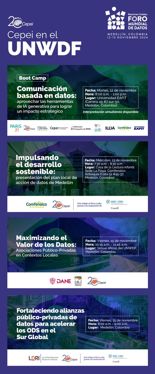 Desde hoy y hasta el 15 de noviembre de 2024, Medellín será sede del Foro Mundial de Datos de la ONU. Los invitamos a participar en nuestros eventos y ser parte de este diálogo crucial!

Mayor información: n9.cl/82uvh