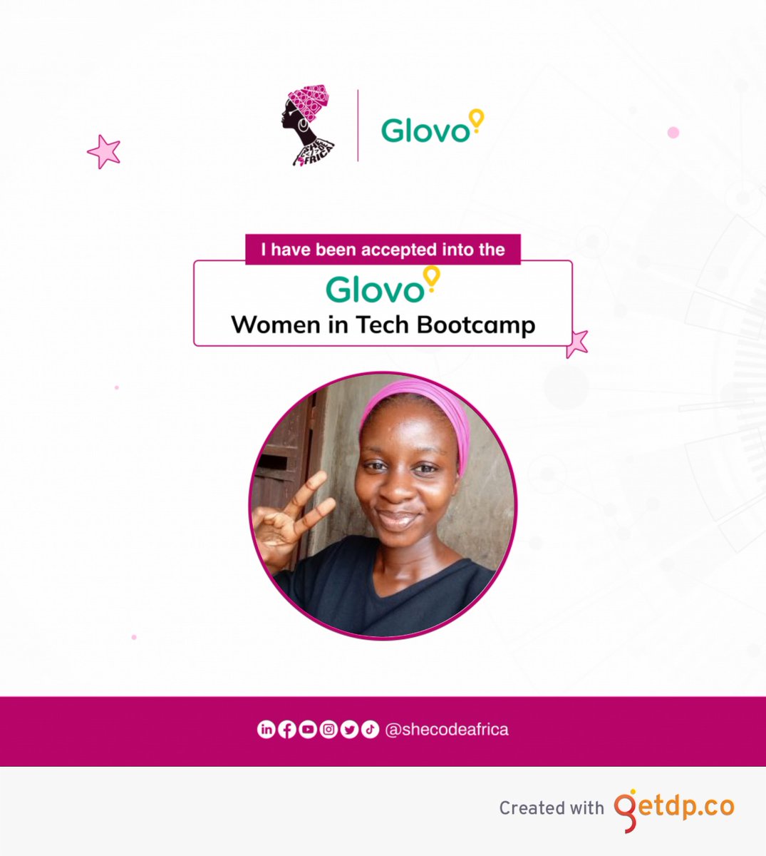 RoseMarvelous4's tweet photo. Yaaaay 💃😎
I got accepted and I will graduate 👌💯

@SheCodeAfrica

#SCAAcademyProgram #GlovoWomenintechbootcamp 
#SCAXGlovo https://t.co/GtkepfBiXR