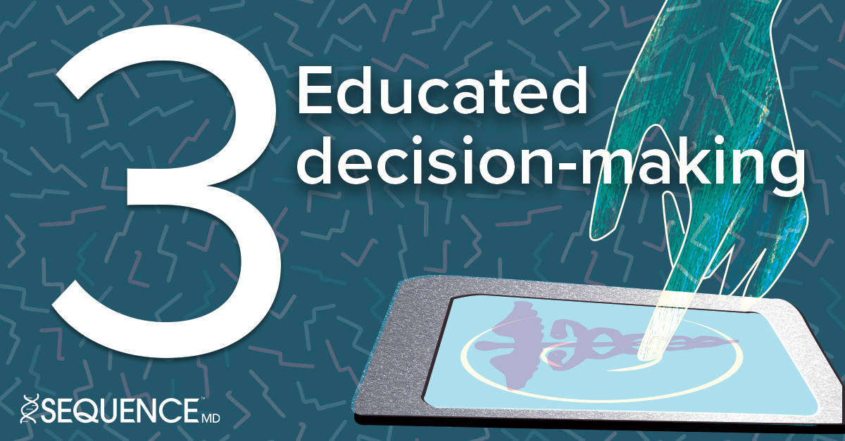 SequenceMd's tweet photo. EDUCATED DECISION-MAKING: A diagnosis will assist you in making well-informed choices regarding your child's care. It lets you plan and avoid any stressors that aggravate or cause symptoms. 

LEARN MORE >>> https://t.co/WUELUKv01K

#sequencemd #genetics #genetictesting https://t.co/t8roDbGm8s