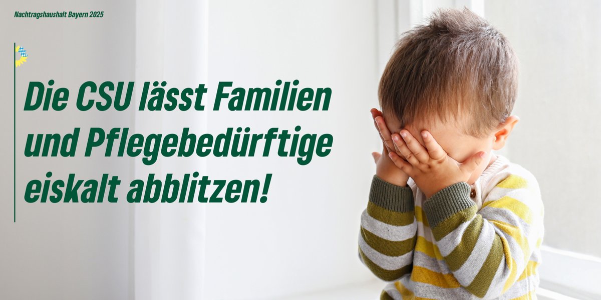 GrueneLandtagBY's tweet image. #Söder geht das Geld aus und er #spart ausgerechnet in schwierigen Zeiten bei #Familien und #Pflege.