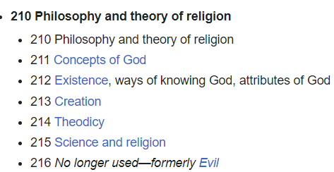 tarabomp's tweet image. what are the philosophical implications of the dewey decimal system no longer having a category for &quot;evil&quot;