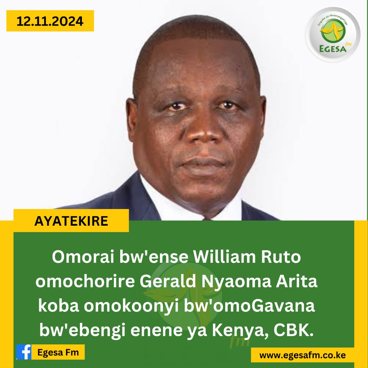 Abagusii nigo bare n'omogoko omonene magega y'Omorai bw'ense William Ruto komochora Gerard Nyamaobkoba Omokonyi Bw'ebengi enene ya Kenya CBK. #EgesaDigital #Entabanania #Ekwinini