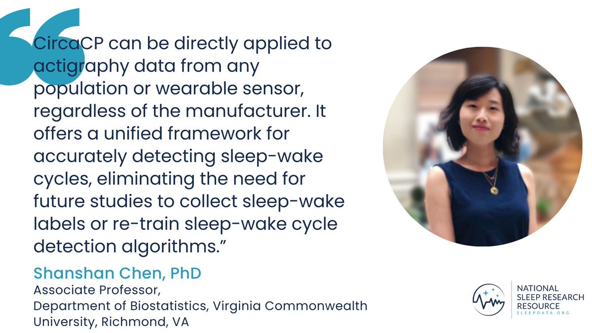 Using the #MESA dataset from the #NSRR, Dr. Shanshan Chen, Associate Prof. <a href="/VCU/">VCU</a>, developed #CircaCP, a sleep-wake cycle detection algorithm for unlabelled actigraphy data.

#NSRR #SleepData #ShareSleepData