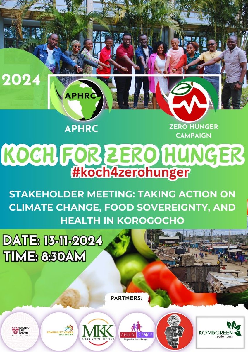 SautiZetu254's tweet image. Kidole Kimoja Hakivunji Chawa!

Tomorrow, we join partners, stakeholders, and communities in Korogocho for #PEISProject stakeholders' inception meeting. We  aim to take stock of stakeholders' perspectives on food systems, climate change, and health.
#Koch4ZeroHunger @aphrc