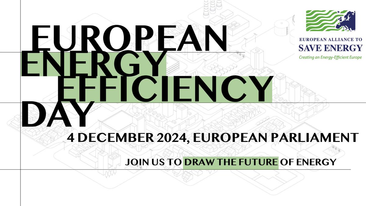 🙌European #EnergyEfficiency Day, #EEDayEU, returns on 4 December at the European Parliament!

Join policymakers and business leaders to discuss implementing policies and regulations, enhancing #EnergySystemEfficiency.

💻 Register to follow EEDay online: bit.ly/4fnVXs0