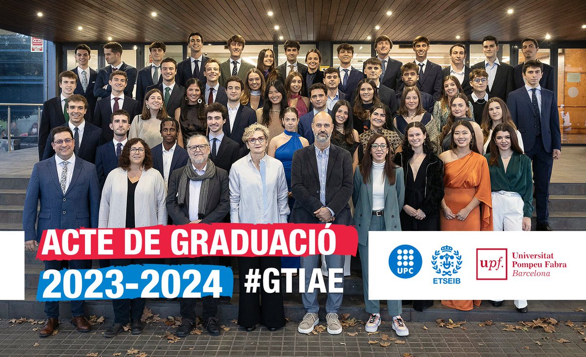 econ_empresaUPF's tweet photo. 🎓 El passat 7 de novembre, els estudiants del grau d'ITEA (UPC-UPF) van celebrar la seva graduació! 👏

Una jornada plena d’emoció i orgull per a tothom que ha format part d’aquest camí. Felicitats a totes les persones graduades!🥳 https://t.co/YWfqrKOnmd