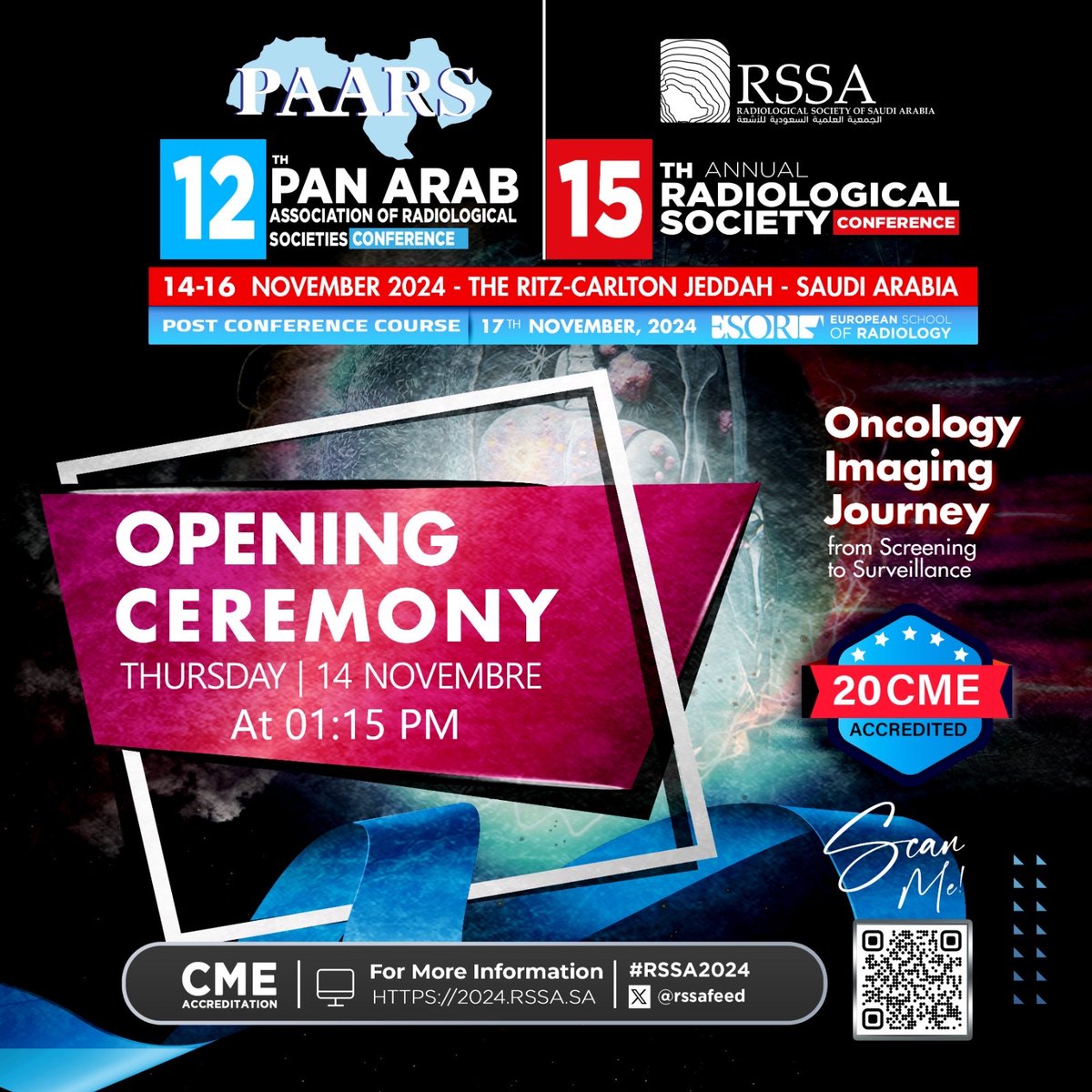 🎗️The Opening Ceremony for #RSSA2024 will be held on November 14th at 1:15 PM! Don't miss it! ✂️

🖇️For more: 2024.rssa.sa/site/