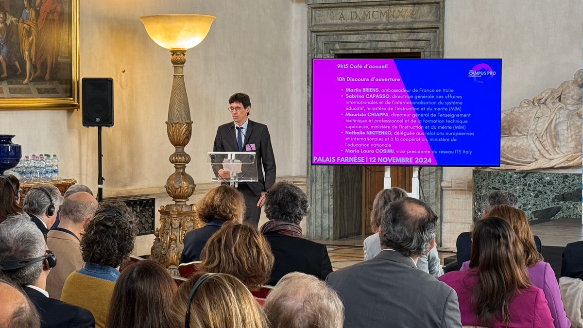 IF_Italia's tweet photo. 🇫🇷🇮🇹 #Educazione | Oggi oltre 150 responsabili di #istruzione e #formazione #professionale di Francia e Italia si sono riuniti a Palazzo Farnese per fare il punto sugli accordi di cooperazione e preparare nuove collaborazioni, con la firma di un nuovo accordo tra #CMQ e #ITS! https://t.co/5UqQlZZSb1