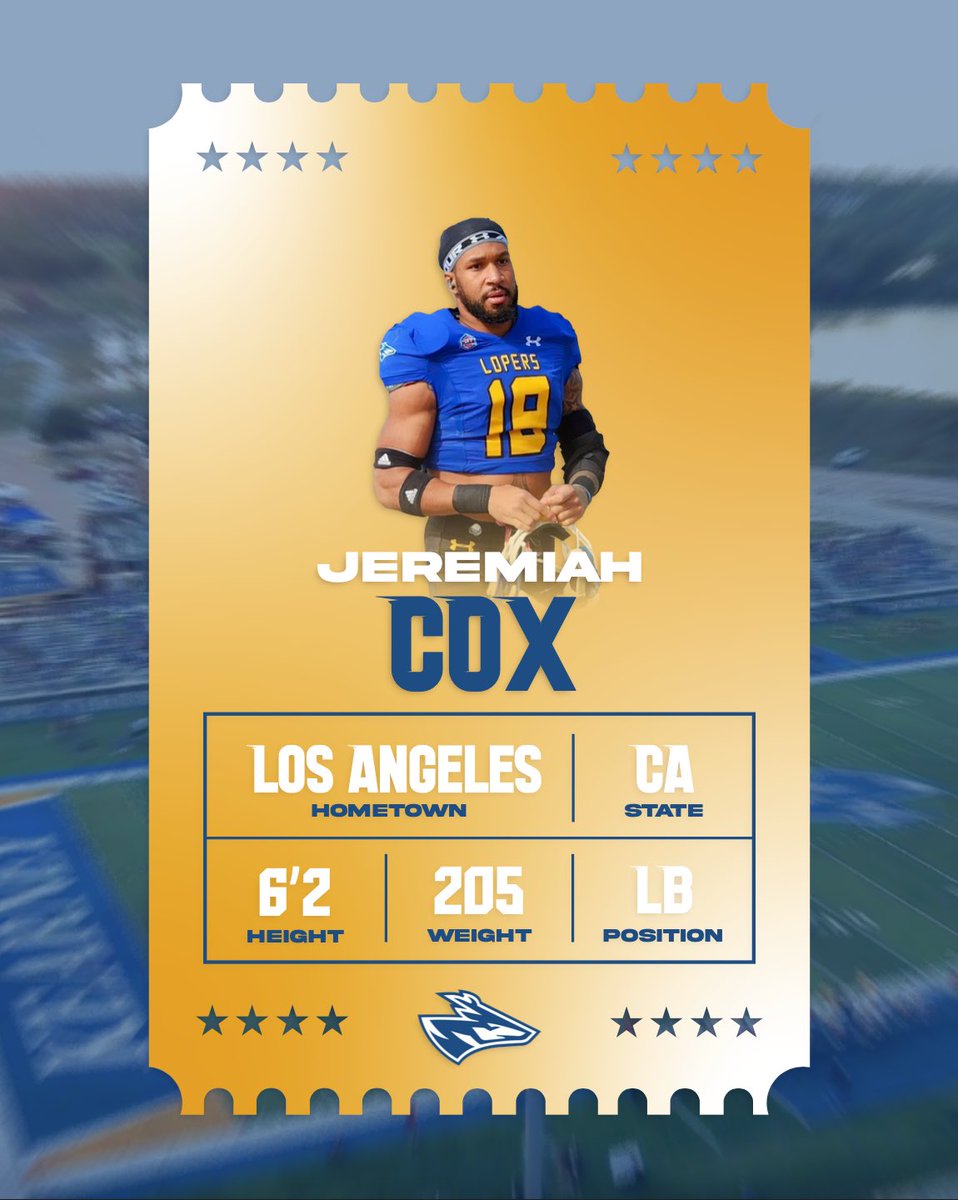 UNK Football (@unk_football) on Twitter photo Senior Spotlight 🤘 Jeremiah Cox
Senior Day is this SATURDAY! Show out and help us in recognizing our Seniors🏟️
#LopesUp #GoLopers | #DDT #TeamOverMe | <a href="/CoachRHeld/">Ryan Held</a> Senior Spotlight 🤘 Jeremiah Cox
Senior Day is this SATURDAY! Show out and help us in recognizing our Seniors🏟️
#LopesUp #GoLopers | #DDT #TeamOverMe | <a href="/CoachRHeld/">Ryan Held</a>