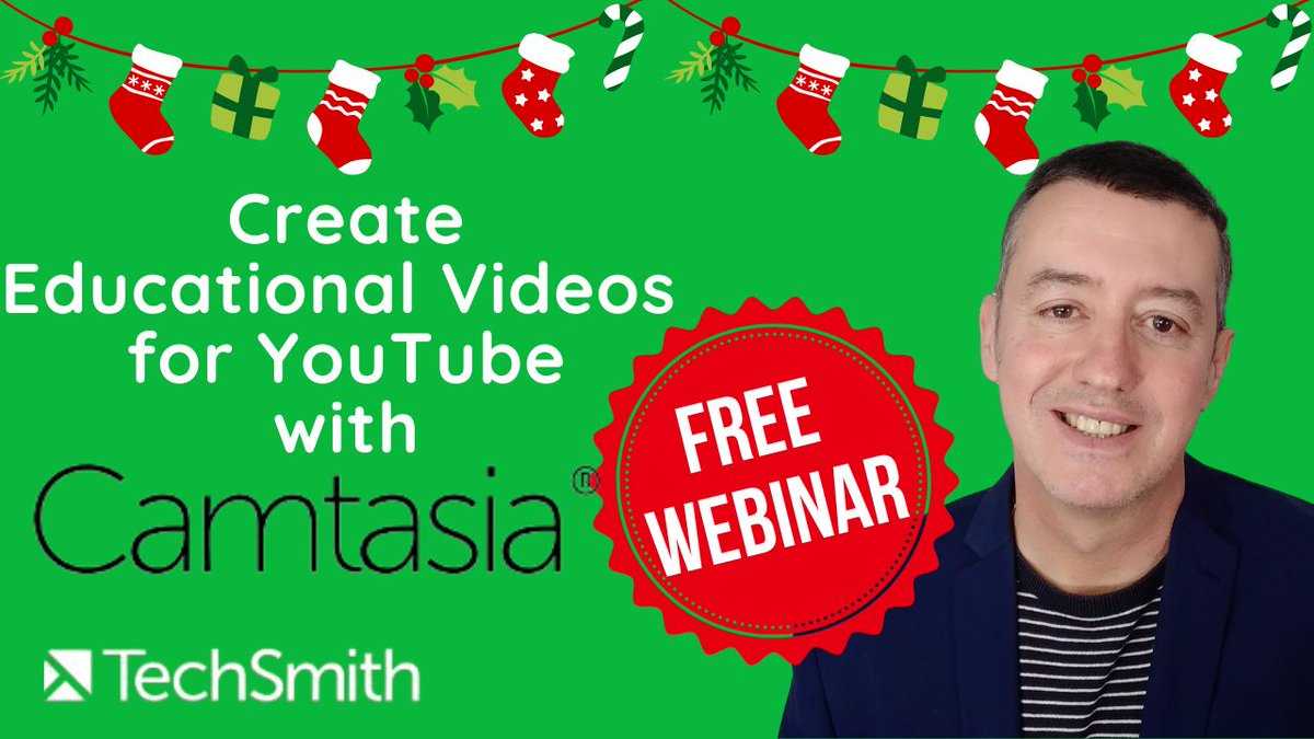 Free Webinar with Russell on December 5th: Learn how to use Camtasia to create educational videos for YouTube! Perfect for teachers and content creators looking to make engaging video content. Sign up now- tinyurl.com/52dv9mdc