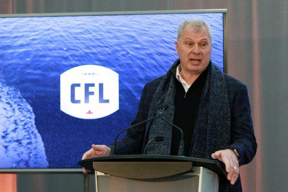 JDunk12's tweet photo. Outgoing CFL commissioner Randy Ambrosie “not convinced” United States expansion is a way the CFL should go. 

He’s bullish on Quebec City and Atlantic Canada for expansion. 

Ambrosie said the CFL has had conversations about Windsor hosting a game. 

State of the League stories coming @3DownNation:

https://t.co/GygJua74KX

#CFL #GreyCup